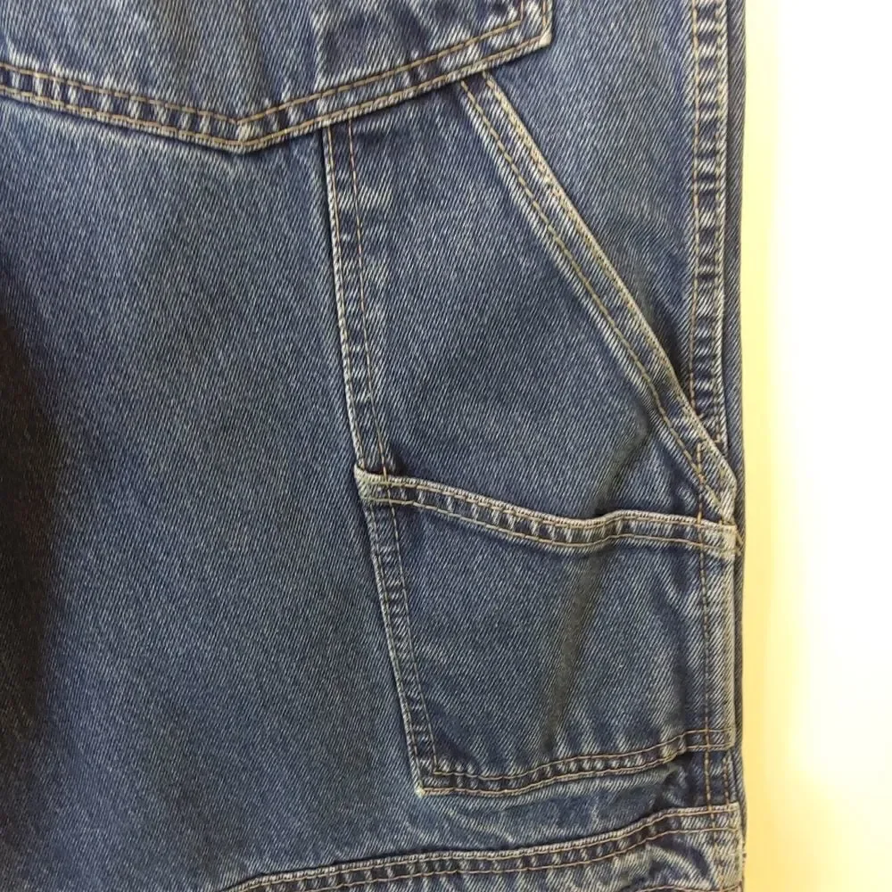 Evolution blue denim seven pocket carpenter shorts